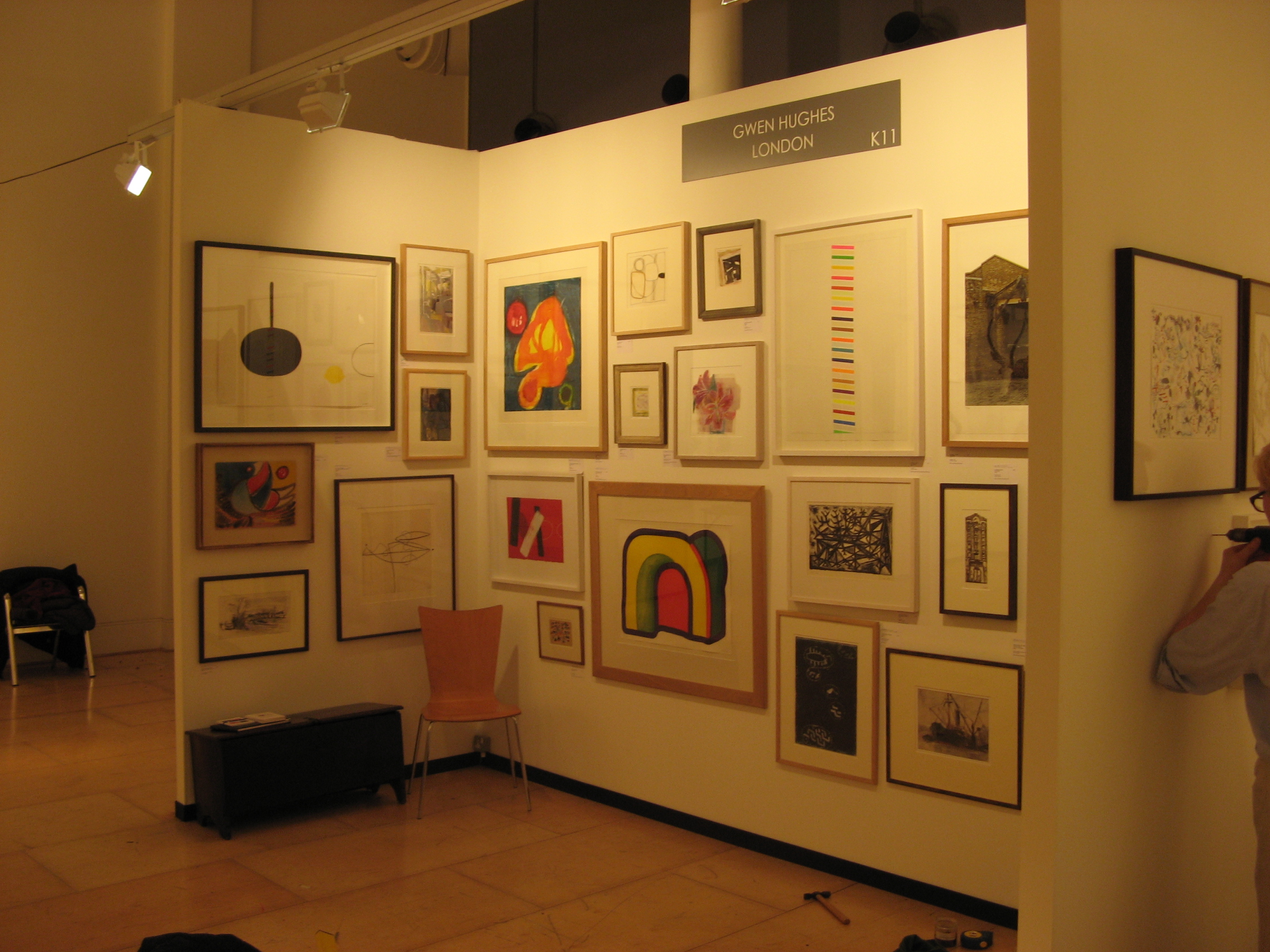 Gallery installation with multiple artworks