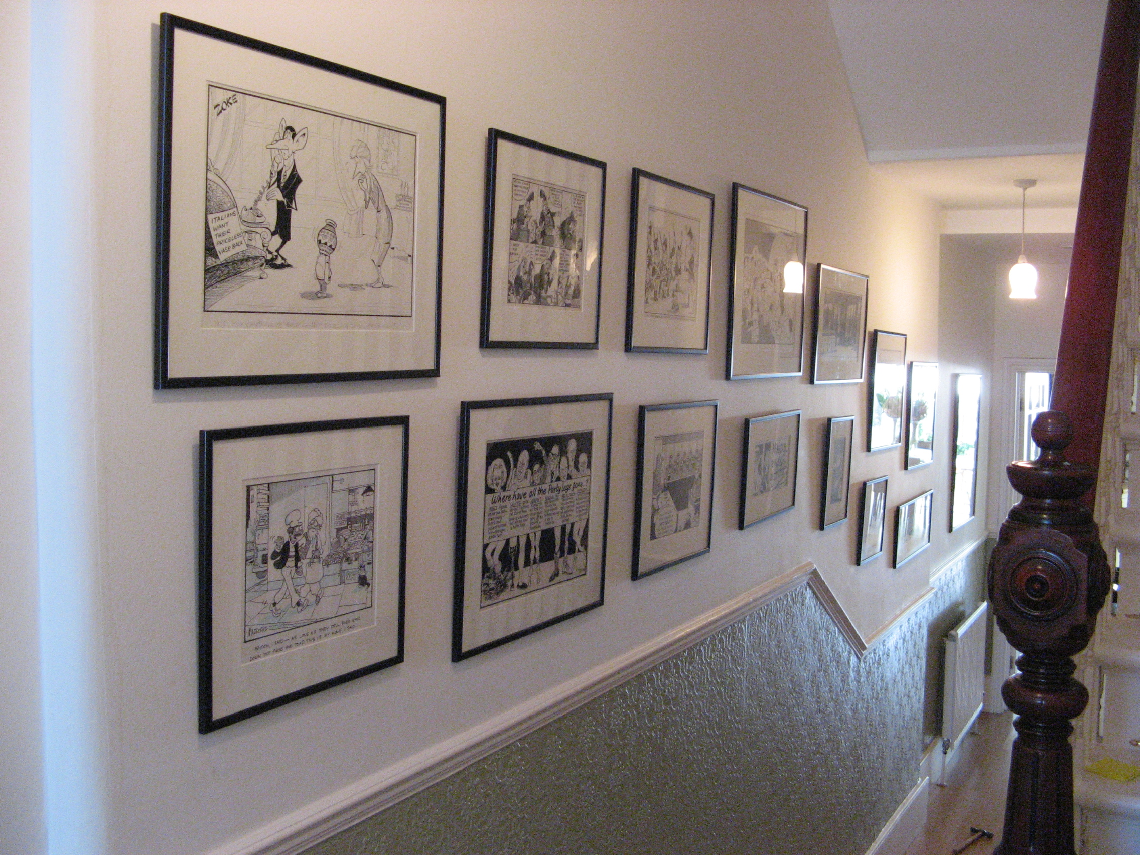 Personal mementos and family gallery wall